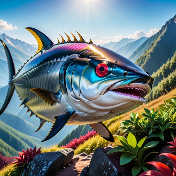 Photo of a smiling of a tuna in the mountains