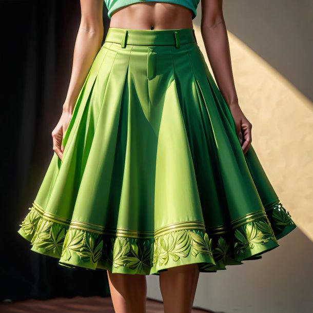 Sketch of a pea green skirt from clay