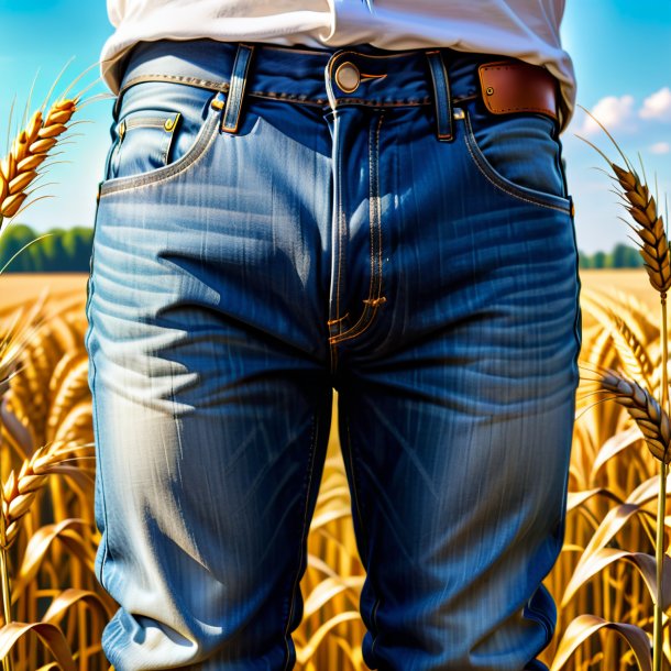 Drawing of a wheat jeans from iron