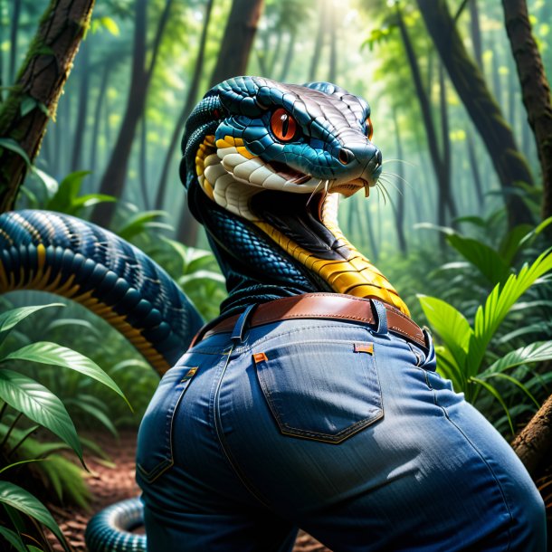 Pic of a cobra in a jeans in the forest