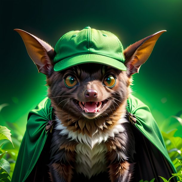 Image of a bat in a green cap