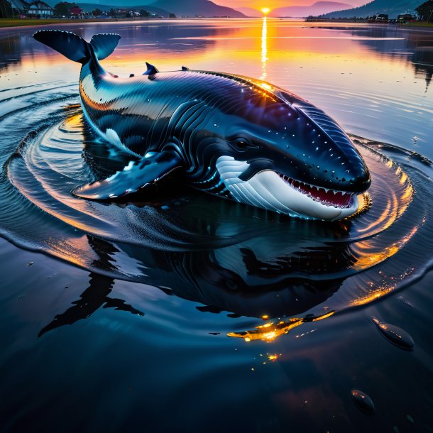 Foto de una amenaza de ballena en el charco