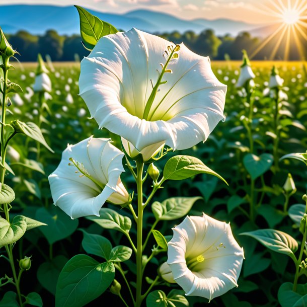 "depicting of a ivory bindweed, field"