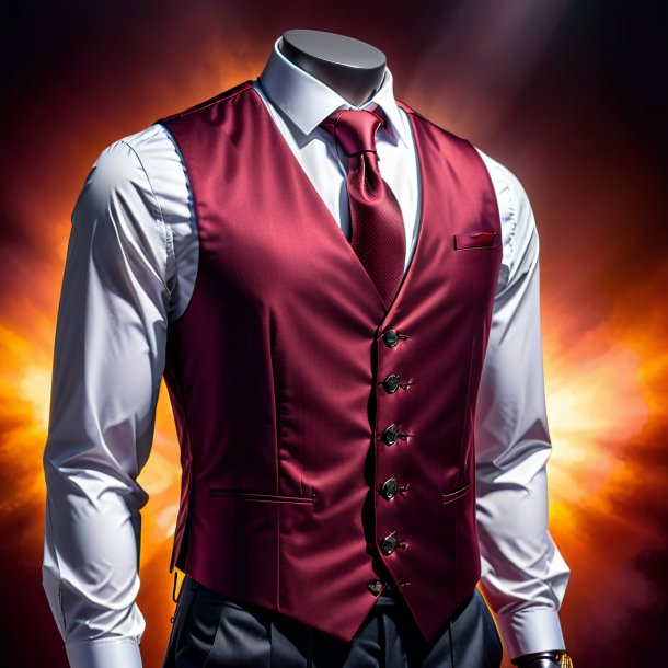 Picture of a maroon vest from metal