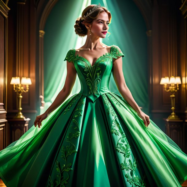 Foto de un vestido verde de papel