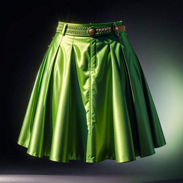 Drawing of a pea green skirt from metal