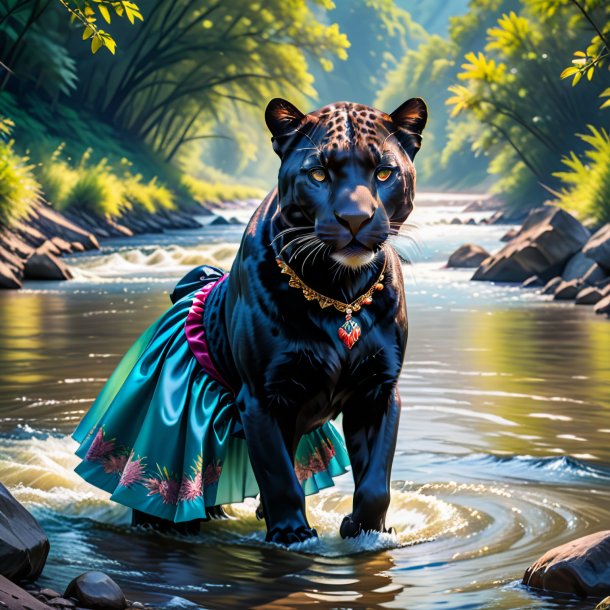 Pic of a panther in a skirt in the river