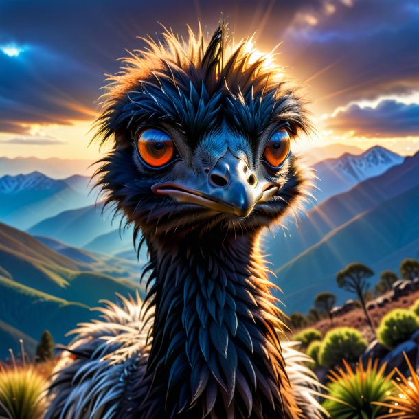 Foto de un llanto de un emu en las montañas