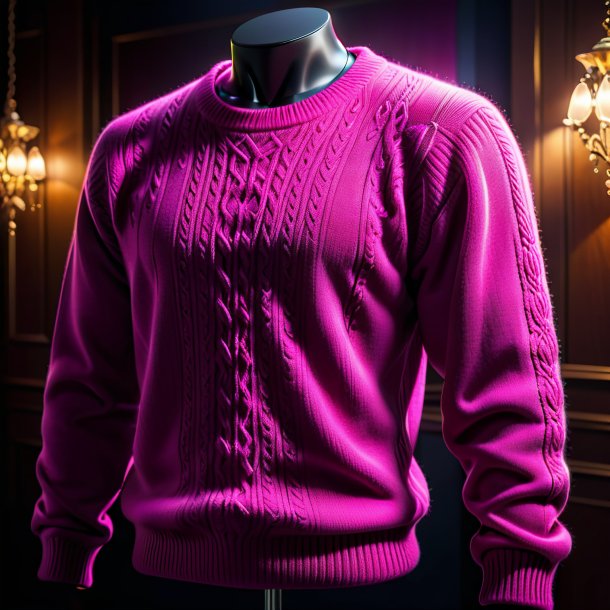 Clipart of a fuchsia sweater from iron