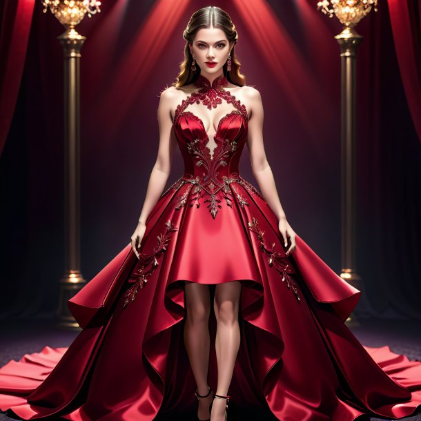 Clipart of a crimson dress from metal