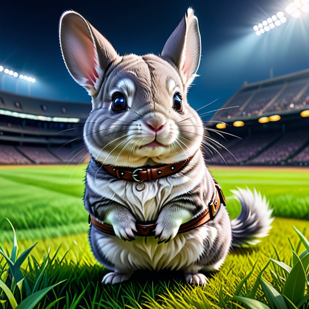 Drawing of a chinchillas in a belt on the field