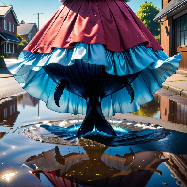 Foto de una ballena en una falda en el charco