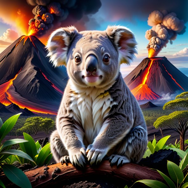 Photo of a waiting of a koala in the volcano