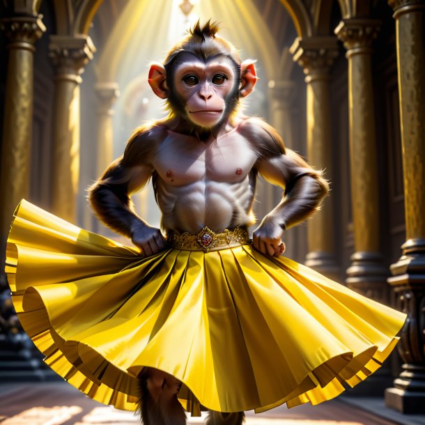 Image of a monkey in a yellow skirt