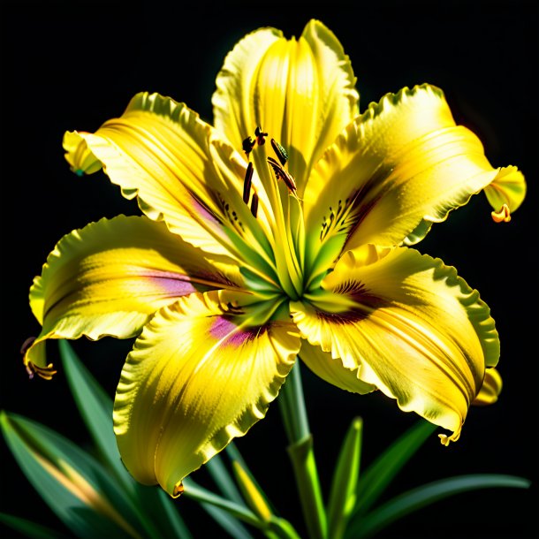 "image of a olive daylily, yellow"
