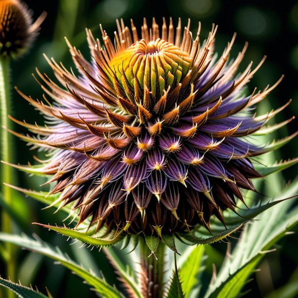 Imagery of a brown teasel