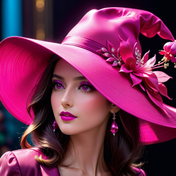 Pic d'un chapeau fuchsia de polyéthylène