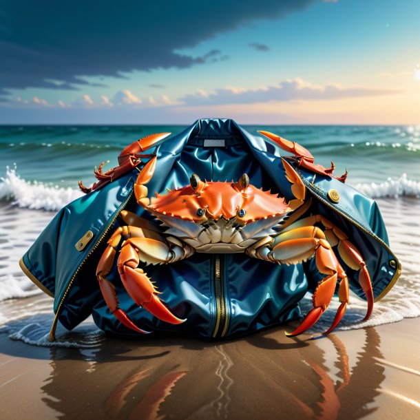 Picture of a crab in a jacket in the sea