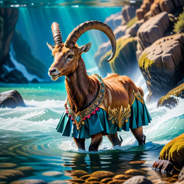 Image d'un ibex dans une jupe dans l'eau