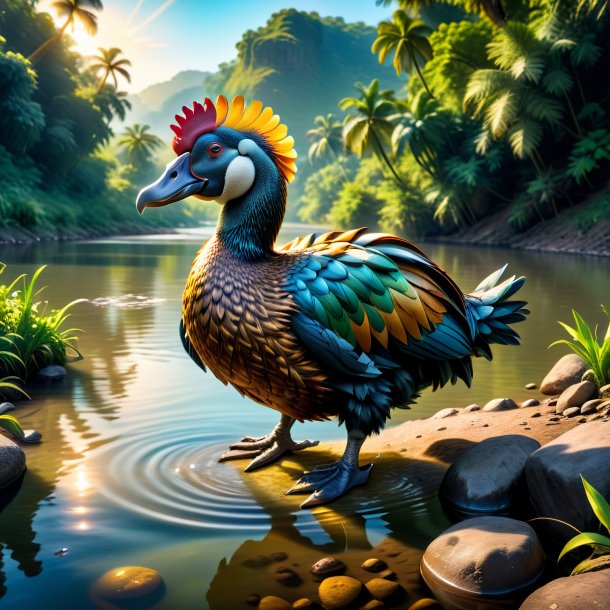 Pic d'un dodo dans une chaussure dans la rivière