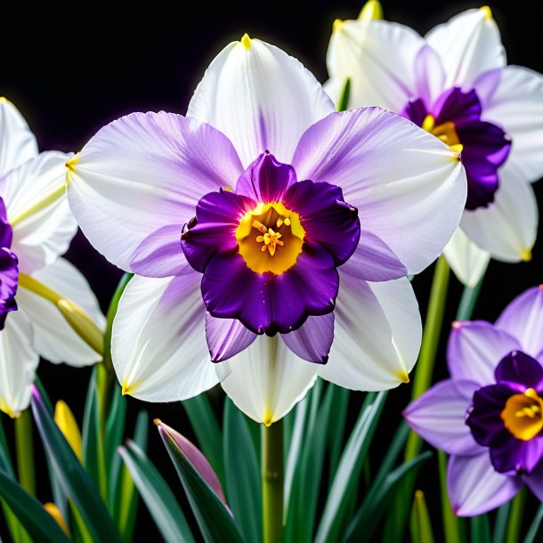 "photography of a purple narcissus, white"