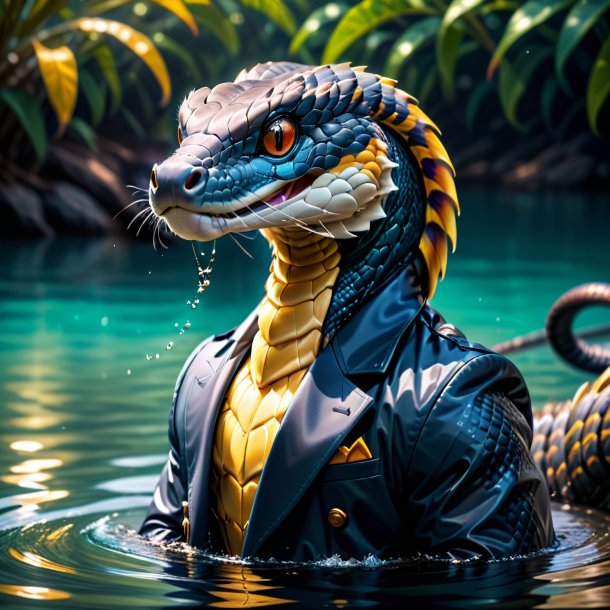 Pic d'un cobra dans un manteau dans l'eau