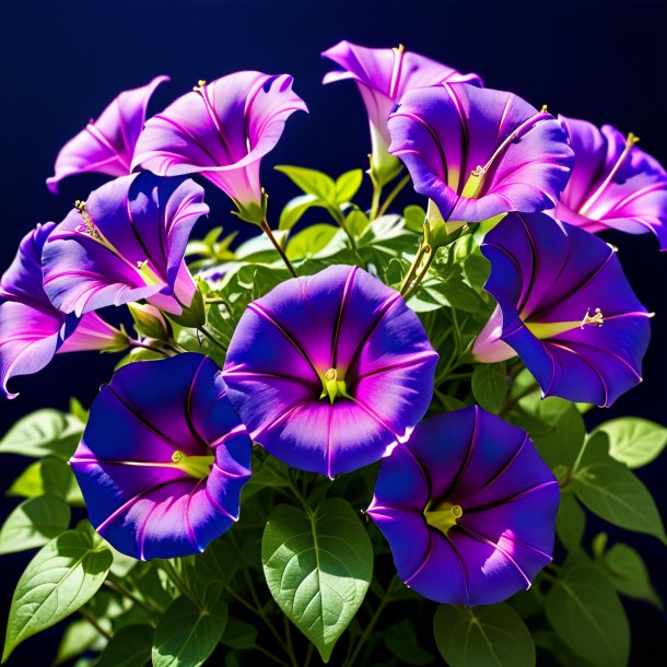 "photography of a navy blue bindweed, purple"