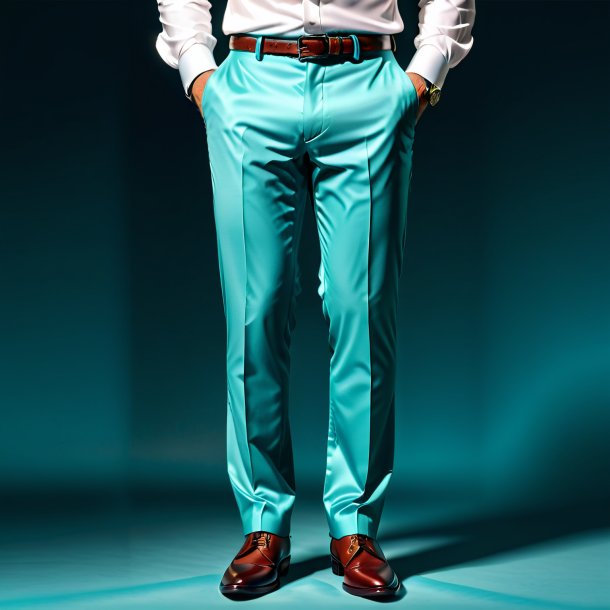 Picture of a teal trousers from metal