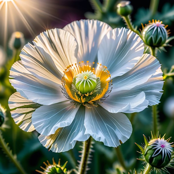 Photography of a silver prickly poppy