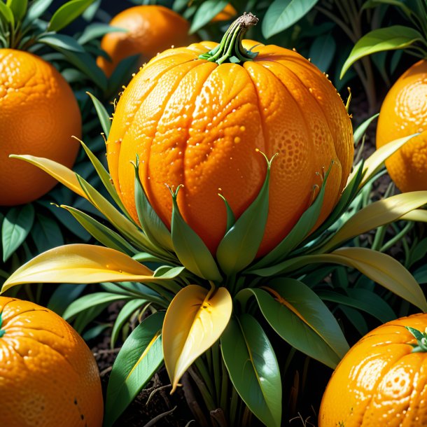 Clipart of a orange yellowroot