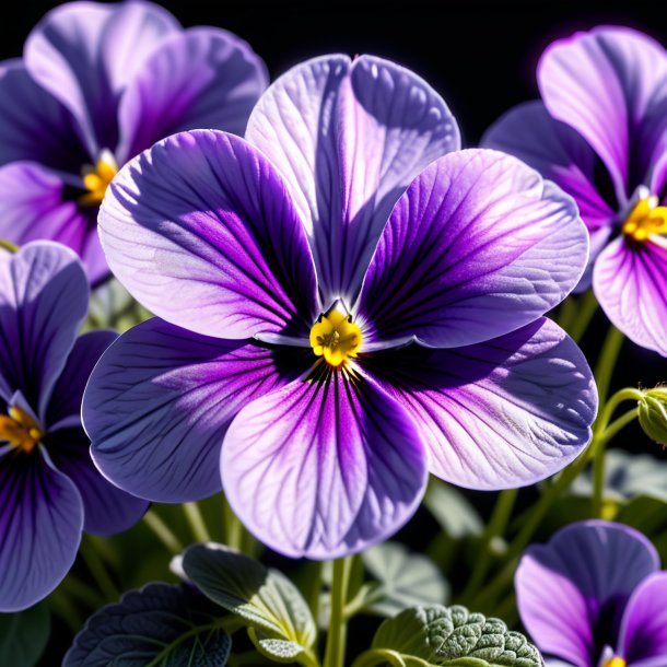 "ilustração de uma violeta cinza, doce"