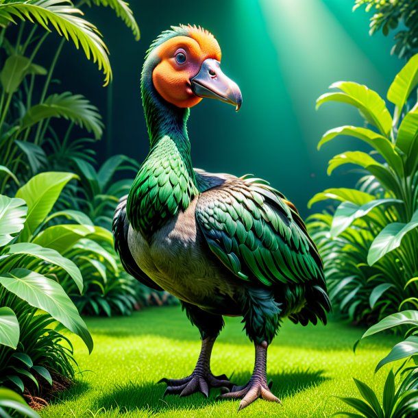 Foto de un dodo en un jeans verde