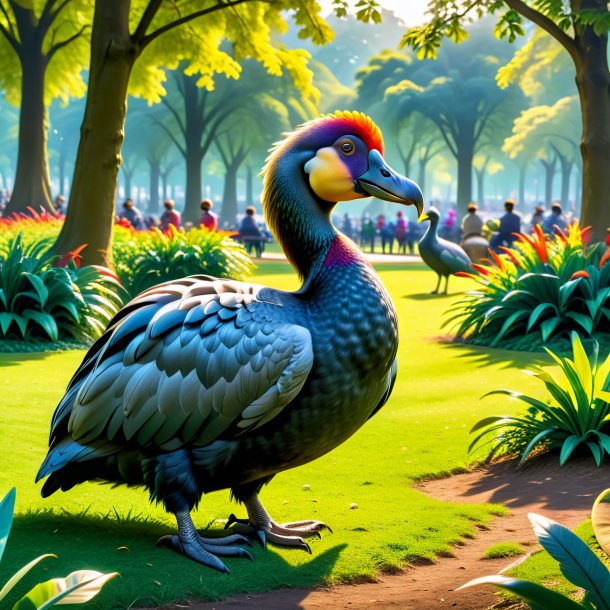 Picture of a resting of a dodo in the park