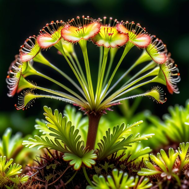 Photography of a brown round-leaved sundew