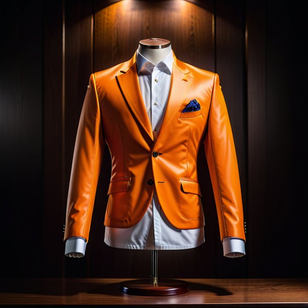 Imagen de una chaqueta naranja de madera