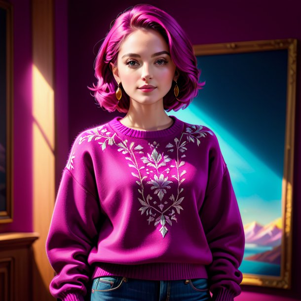 Sketch of a magenta sweater from gypsum