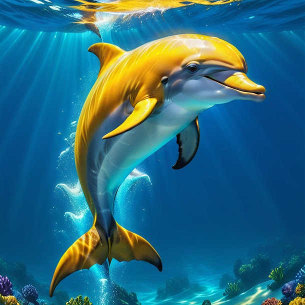 Image of a dolphin in a yellow jeans