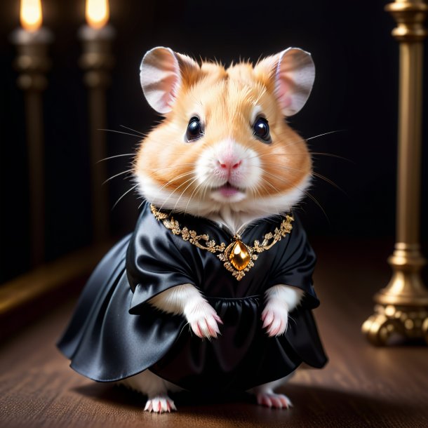 Pic of a hamster in a black dress