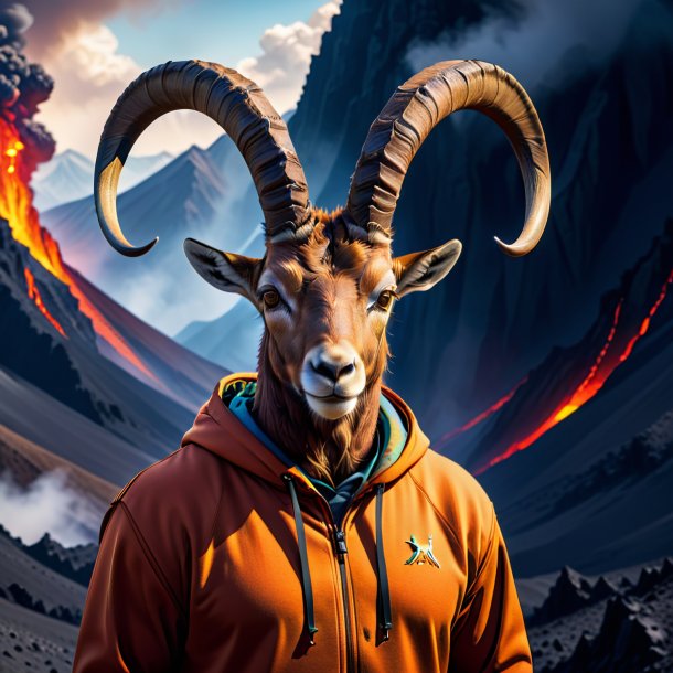 Pic of a ibex in a hoodie in the volcano