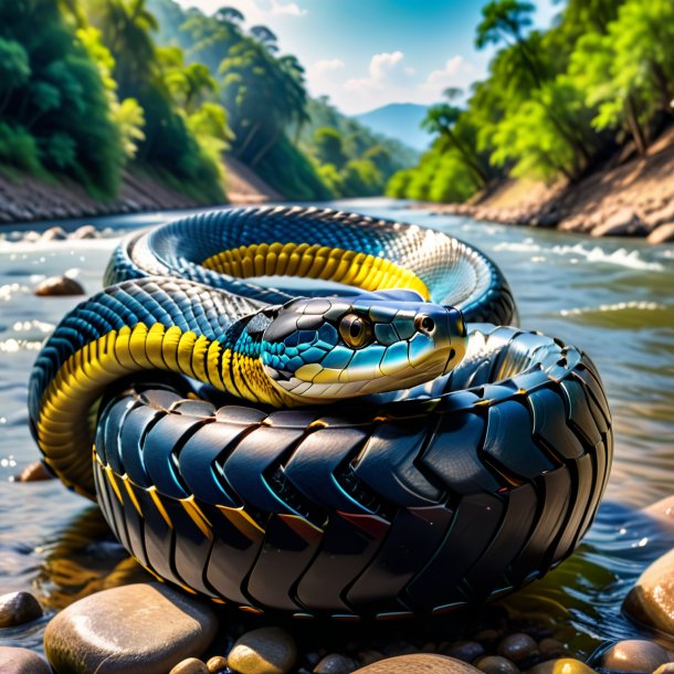 Pic of a cobra in a belt in the river