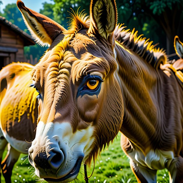 Image of a yellow crying donkey