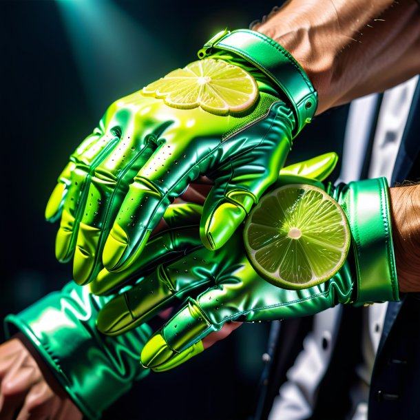 Picture of a lime gloves from metal