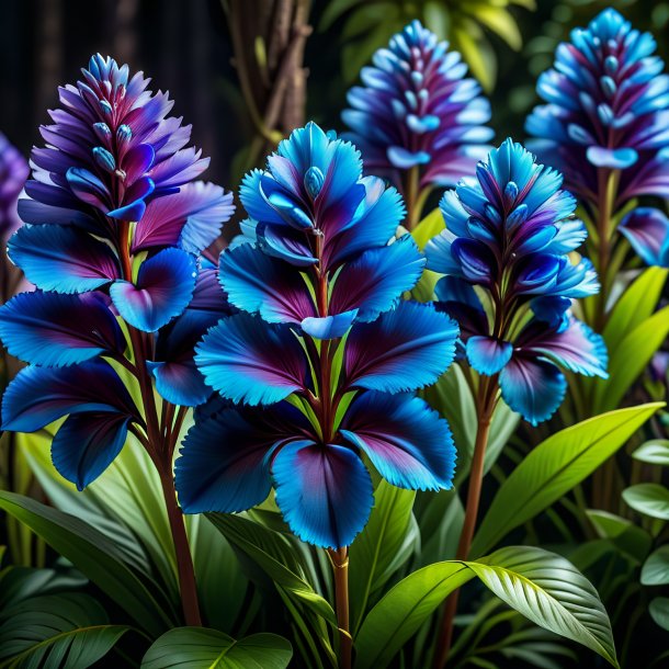 "portrait of a blue celsia, great-flowered"