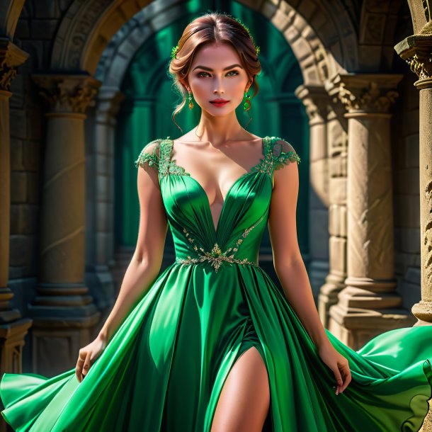 Foto de un vestido verde de piedra