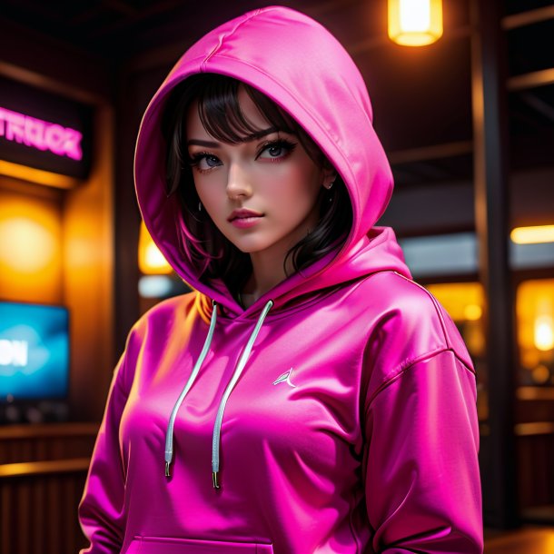 Pic of a hot pink hoodie from iron