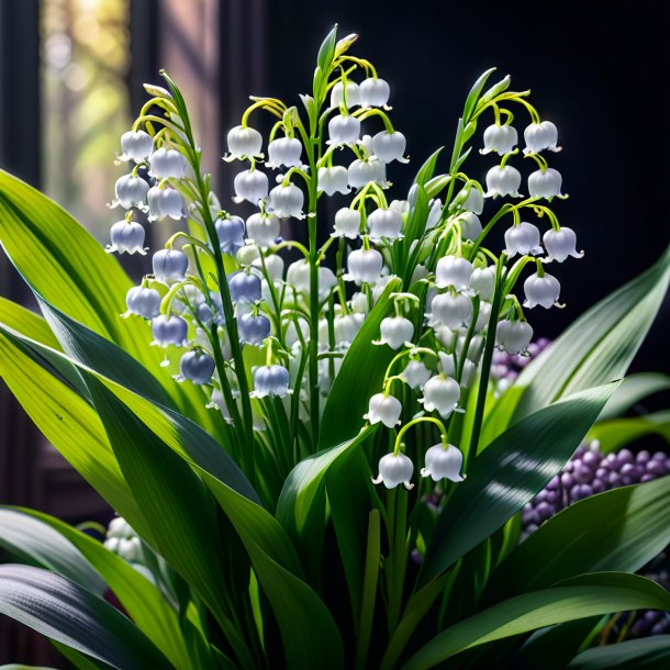 Portrait of a gray lily of the valley