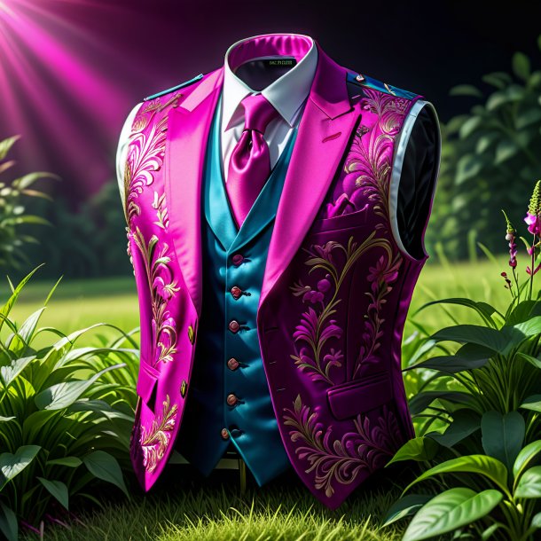Clipart of a fuchsia vest from grass