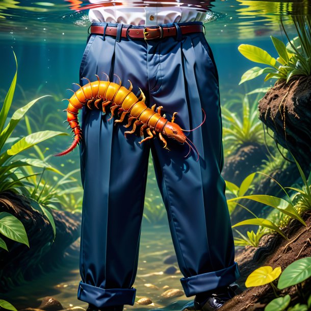 Picture of a centipede in a trousers in the water