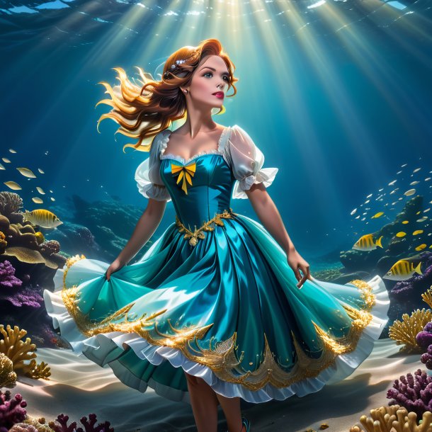 Picture of a haddock in a dress in the sea