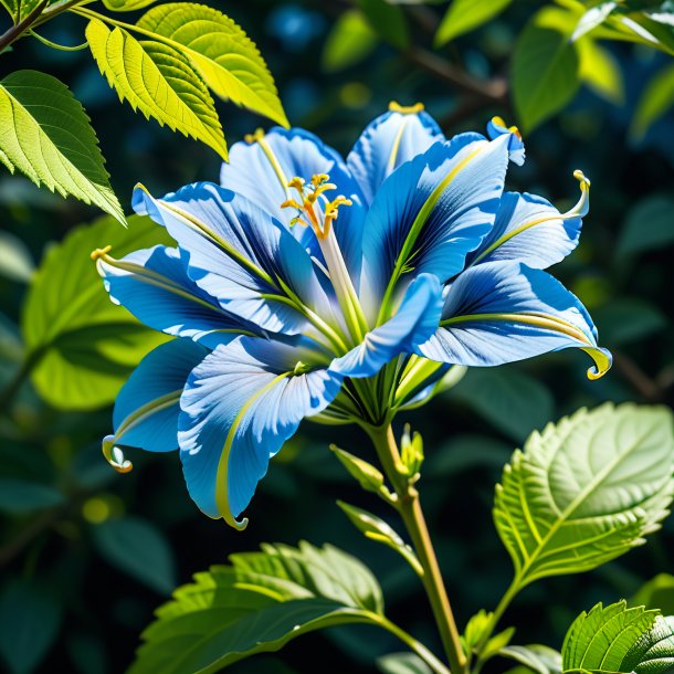 Imagery of a azure ash-leaved trumpet-flower